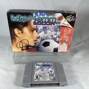 Mia Hamm Soccer 64 (Nintendo 64, 2000) Box & Game Only, TESTED N64 - Picture 1 of 11