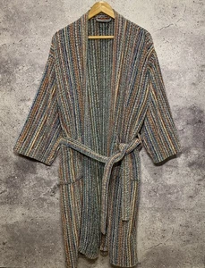 Missoni Milano Luxury Vintage Multicolor Terry Cotton Knit Pockets Bathrobe Sz L - Picture 1 of 15
