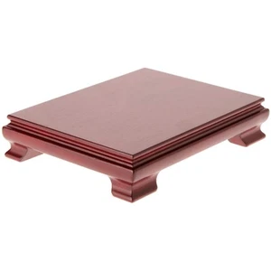 Plymor Red Rectangle Wood Veneer Footed Display Base, 8.375"W x 6.375"D x 1.75"H - Picture 1 of 1