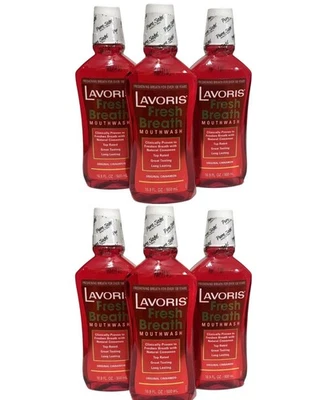 Lavoris Fresh Breath Mouthwash Original Cinnamon 16.9 FL OZ Sealed 6 Bottles   - Image 1 of 4