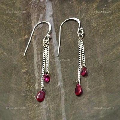 Orecchini Pendenti Nuovi In Zirconia Cubica Rosa Gioielli In Argento 925 - Immagine 1 di 4