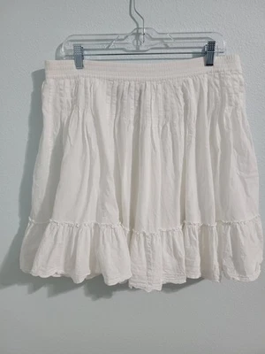 Gap Small Medium White Fairy Whimsical Mini Skirt A Line Ruffle S M Stretchy 10 - Image 1 of 3