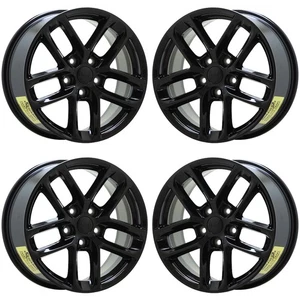 18" Jeep Grand Cherokee Gloss Black wheels rim Factory OEM set 9286 EXCHANGE - Picture 1 of 8
