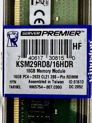 Server Premier Kingston KSM29ED8/16HDR 16GB DDR4-2933 ECC RDIMM - Image 1 of 3