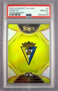 2023-24 Panini Select La Liga Team Badges Cadiz CF #4  PSA 10  - Picture 1 of 3