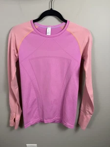 Ivivva by lululemon Girls' Long Sleeve Pink Coral Fitted Shirt Size 14 - Picture 1 of 7