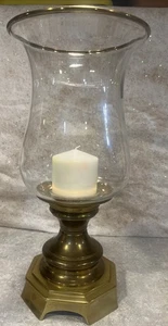 VTG Huge Brass Hurricane Candle 15 7/8 “ Wildwood Accents Beautiful Centerpiece - Picture 1 of 14