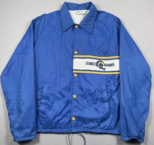 Vintage Los Angeles Rams Stahl-Urban Coach Jacket Mens Medium Blue NFL 80s - Picture 1 of 9