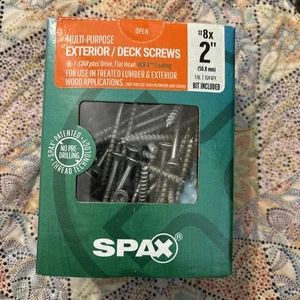 Spax Multi-Purpose Exterior Deck Screws T-Star Drive Flat Head 1LB #8 x 2” w/bit - Picture 1 of 6