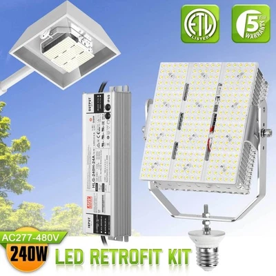 240W Shoebox LED Retrofit Kits E39 Base Parking Lot Tennis Court Lamp AC200-480V - Image 1 of 4