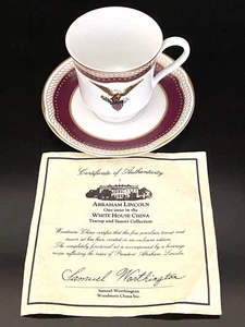 White House Collection Woodmere Abraham Lincoln China Cup & Saucer - Picture 1 of 8