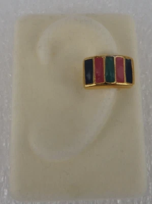 Neugablonz: Ohrklammer/Ohrclip mit Emaille um 1970er Jahre (116206) - Bild 1 von 4