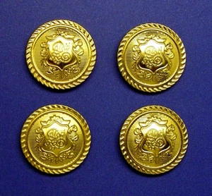 4 Unknown brand LARGE buttons gold tone 2-part light weight metal good used cond - Picture 1 of 9