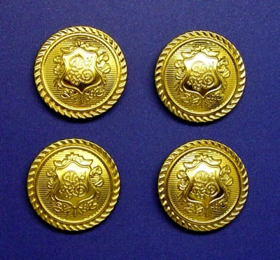4 Unknown brand LARGE buttons gold tone 2-part light weight metal good used cond - Image 1 of 4