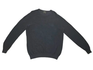 Men's Zara Basic Sweater XL Navy Blue Cotton Silk Linen lightweight Pullover - Picture 1 of 6