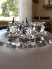 Swarovski Crystal Pin Pineapple Candle Holders 6ct Set Vintage 1.5" Small