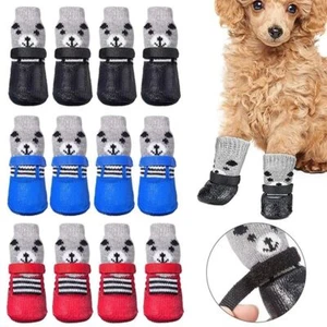 4pcs Waterproof Pet Dog Shoes Anti-Slip Rain Boots Footwear For Small Dogs Cats. - Picture 1 of 18
