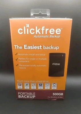 Clickfree Automatic Backup 500GB External Hard Drive Portable Backup (Open Box) - Image 1 of 3