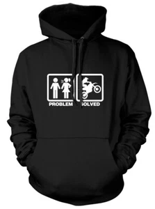 Problem gelöst MotoCross Motorrad Herren lustig Unisex Damen Hoodie - Bild 1 von 6