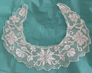 Antique Off White Filet Lace Ladies Collar - Picture 1 of 10