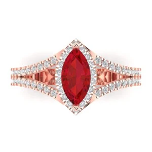 1.2 cttw Pink Tourmaline Halo Engagement Ring for Women 14K Rose Gold (9x4.5mm) - Picture 1 of 11