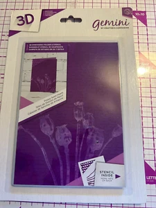 GEMINI CRAFTERS COMPANION 3D EMBOSSING FOLDER 5 X 7 & STENCIL POPPY SEED HEADS - Picture 1 of 1