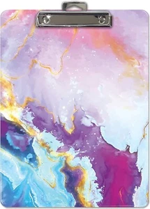 Fashion Clipboard, Abstract Art Design, Standard A4 Letter Size, Purple-Gold - Picture 1 of 2