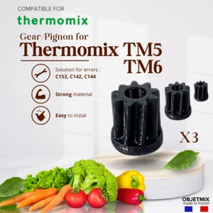 Lot 3 Pignons Engrenages pour Thermomix TM5 TM6 Qualité Premium Fabrication Fr - Foto 1 di 4
