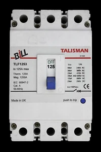 BILL 125 AMP 25kA TRIPLE POLE MCCB TLF1253 - Picture 1 of 6