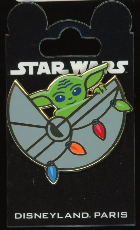 DLP DLRP París Star Wars Mandaloriano Luces de Navidad Grogu en Pod Prendedor Disney Foto 1 de 1