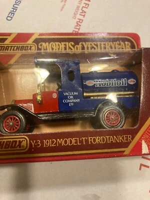VTG NIB MATCHBOX MODELS OF YESTERYEAR 1912 MODEL T FORD TANKER - MOBILOIL #Y-3! - Image 1 of 3