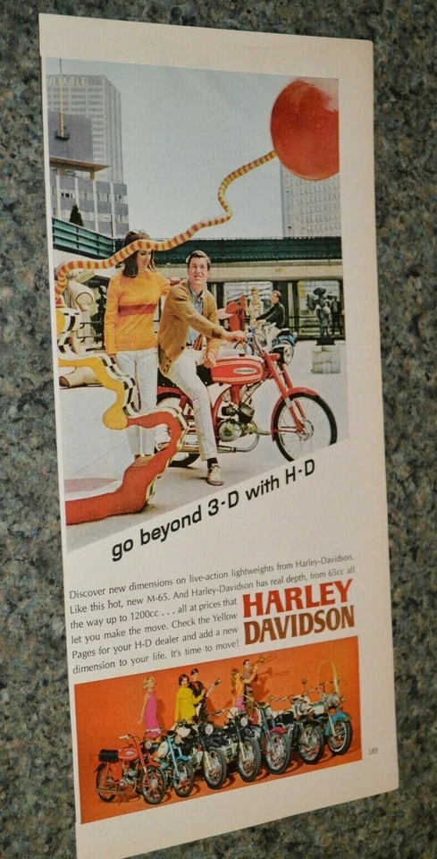 1967 HARLEY DAVIDSON LEGGERO M65 65CC-1200CC ORIGINAL ADVERTISEMENT PRINT AD 67 - Image 1 of 1