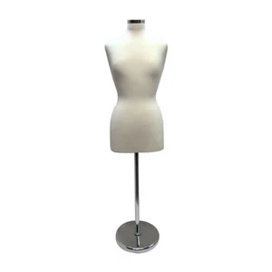 Cream 22"-43"H Adjustable Female Mannequin Dress Form Neck Block With Base - Picture 1 of 7