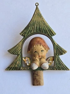 Vintage Christmas Ornament Fontanini Angel In Tree Depose Italy 390 Spider Mark - Picture 1 of 11