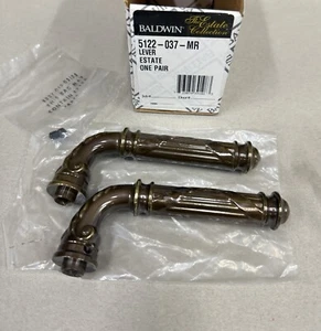 Baldwin Estate 5122 Pair Lever Handle in 037 - Antique Brass 5122-037-MR New - Picture 1 of 17