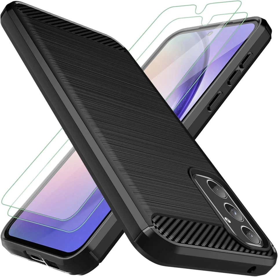 SBOX For Samsung Galaxy A55 5G Case, Carbon Fibre Gel Silicone Shockproof Phone Cover
