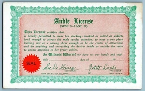 Non-Postcard~ Ex Supply Co~ Arcade Card~ Comic~ Ankle License~ Humor  - Picture 1 of 2