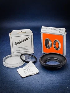 HELIOPAN 55 mm 4/55x0.75 filter Close-up with 55mm rubber lens hood - Picture 1 of 7