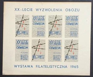 Holocaust Etiketten 1965 20 Jahrestag der Befreiung von Auschwitz jüdisch - Bild 1 von 3