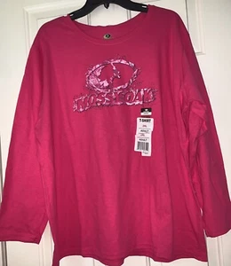 Mossy Oak Women's Long Sleeves T SHIRT Pink  CAMO  Pink Logo Size 2 XL  NWT - Picture 1 of 1