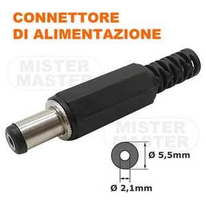CONNETTORE DI ALIMENTAZIONE SPINOTTO MASCHIO 5,5 x 2,1 mm DC POWER JACK -4 PEZZI - Foto 1 di 5