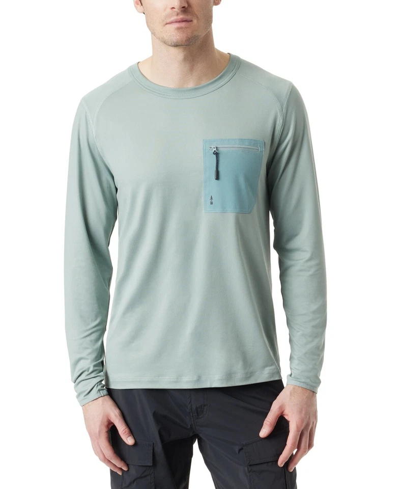 Bass Outdoor Men's Long-Sleeve Utili-Tee Silver Blue L