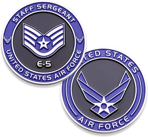 Air Force Staff Sergeant E5 Challenge Coin - Picture 1 of 7