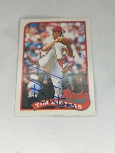 1989 Topps #103 Tim Birtsas Pitcher Cincinnati Reds Autograph - Picture 1 of 2