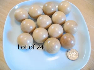 24 Hardwood Wooden Wood 1 1/4 inch Balls Lot Dolls Bears Toys Crafts 30 mm WB#4 - Picture 1 of 3