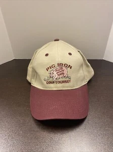 Pig Iron Golf Tourney Baseball Cap Beige Maroon Elko County 2006 Otto Hats - Picture 1 of 5