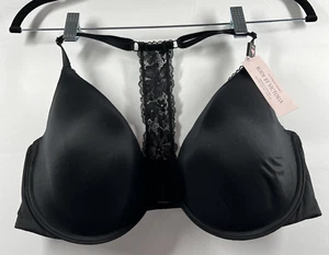 Body By Victoria Secret Bra Size 38DD Solid Black Racer Back Front Closure NWT - Picture 1 of 10