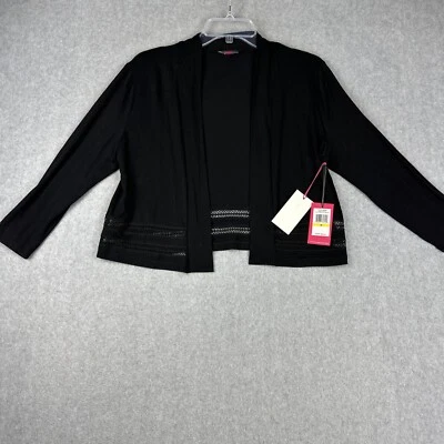 Cárdigan Vince Camuto para mujer M negro frente abierto túnica informal elástico nuevo con etiquetas $69 Foto 1 de 4