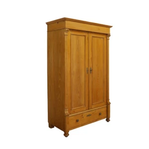 Wardrobe hallway cabinet antique Wilhelminian period softwood 2 door W:114cm -11679- - Picture 1 of 10