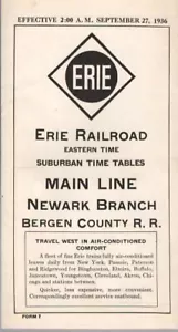 1936 ERIE RAILROAD - MAIN LINE - NEWARK BRANCH BERGEN COUNTY RR - Picture 1 of 1